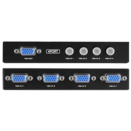 rts 4 Port VGA Splitter Sharing Switch Box (4 VGA out/1 VGA in)