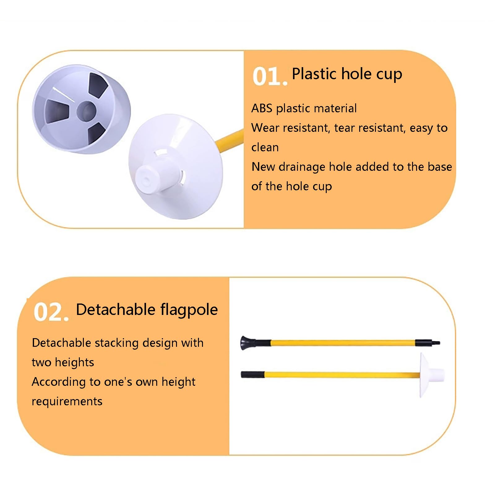 Golf Flagstick Putting Flag Hole Cup Accessoire Entraînement Fibre De Verre Antirouille
