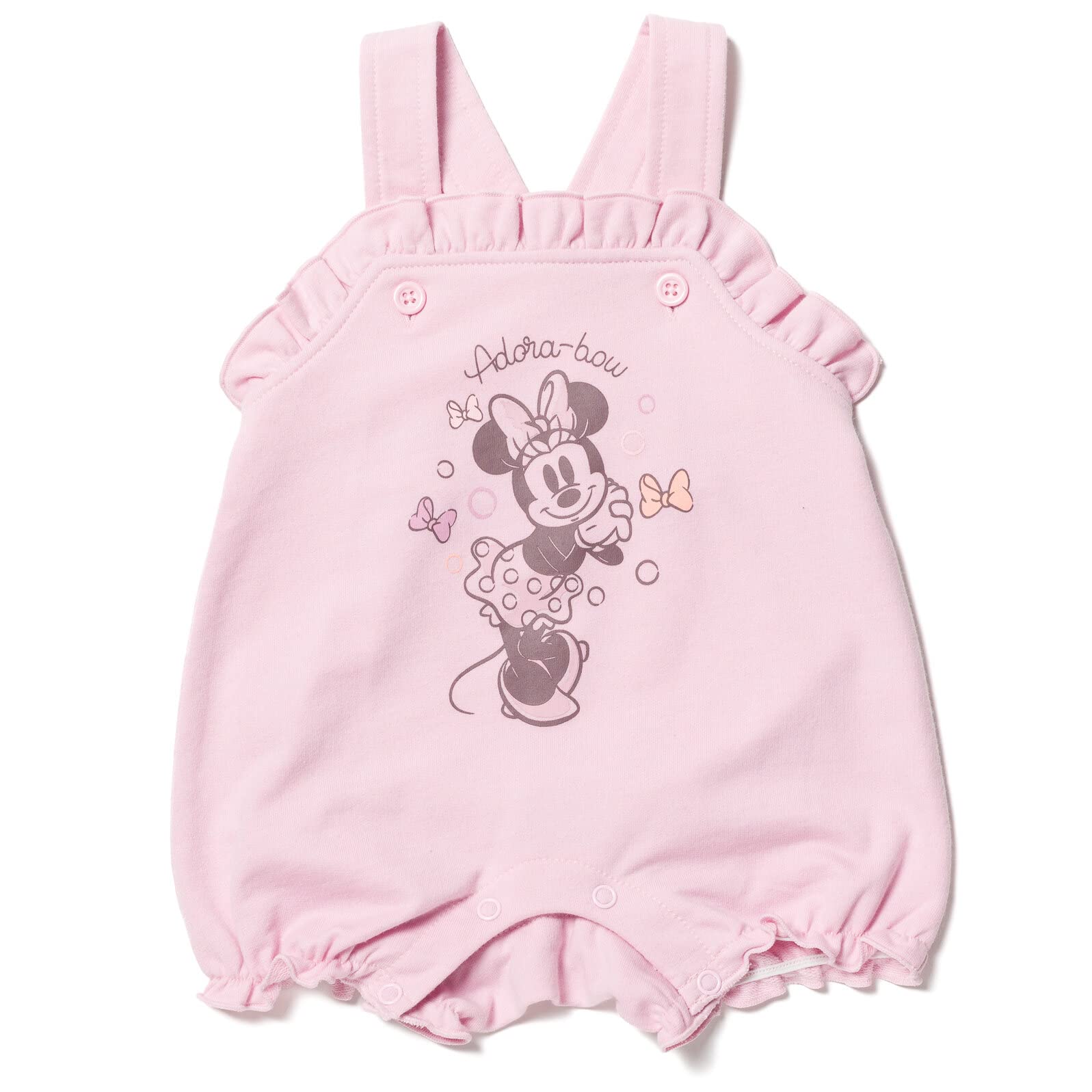Disney Minnie Mouse Ariel Kurzer Overall für Babys, Mädchen, Frottee, T-Shirt und Mütze, 3-teilig