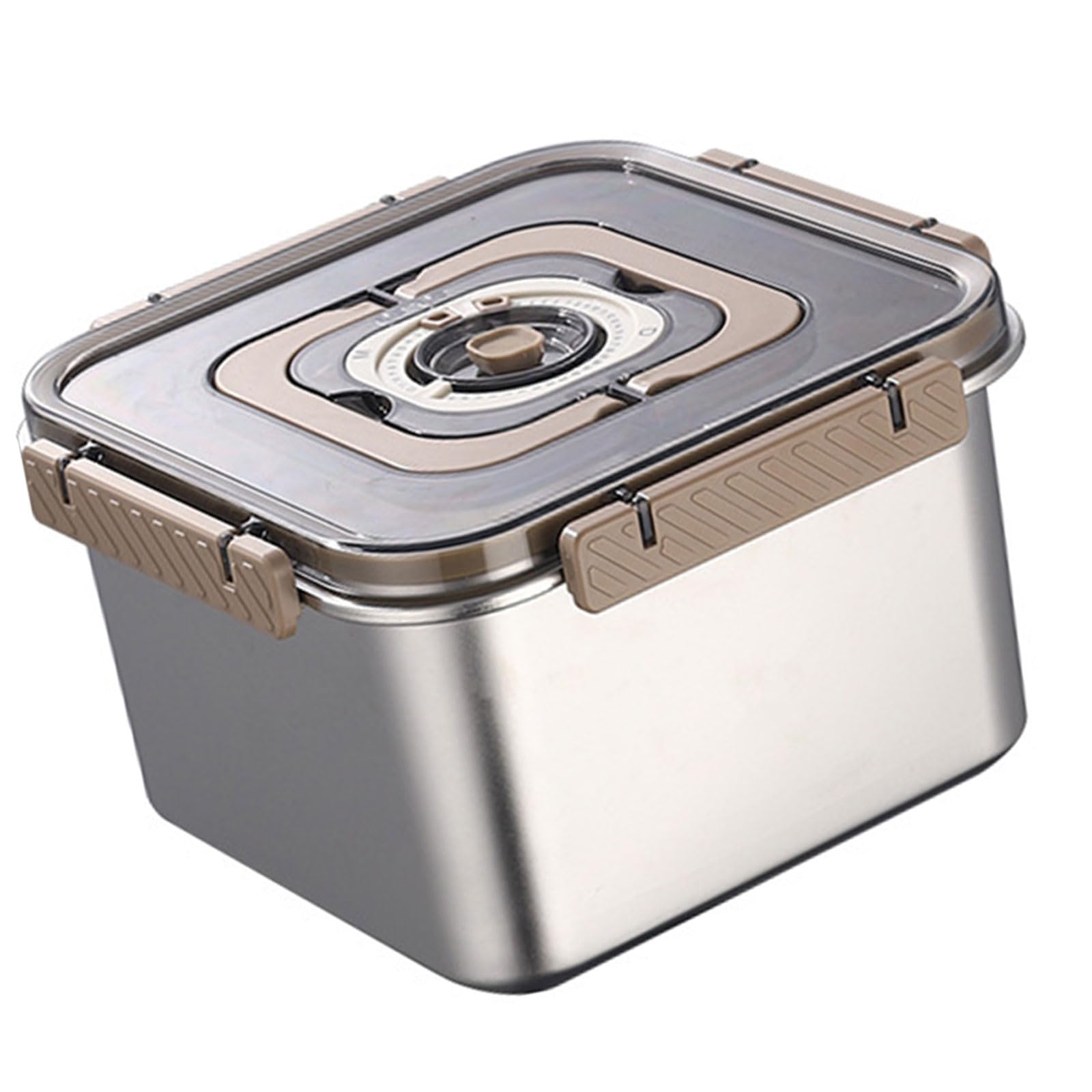 Limtula Stainless Steel Square Food Storage Container 3800ML with Handle for Bread Fruits Vegetables and Leftovers Permanent Stainless Steel Container