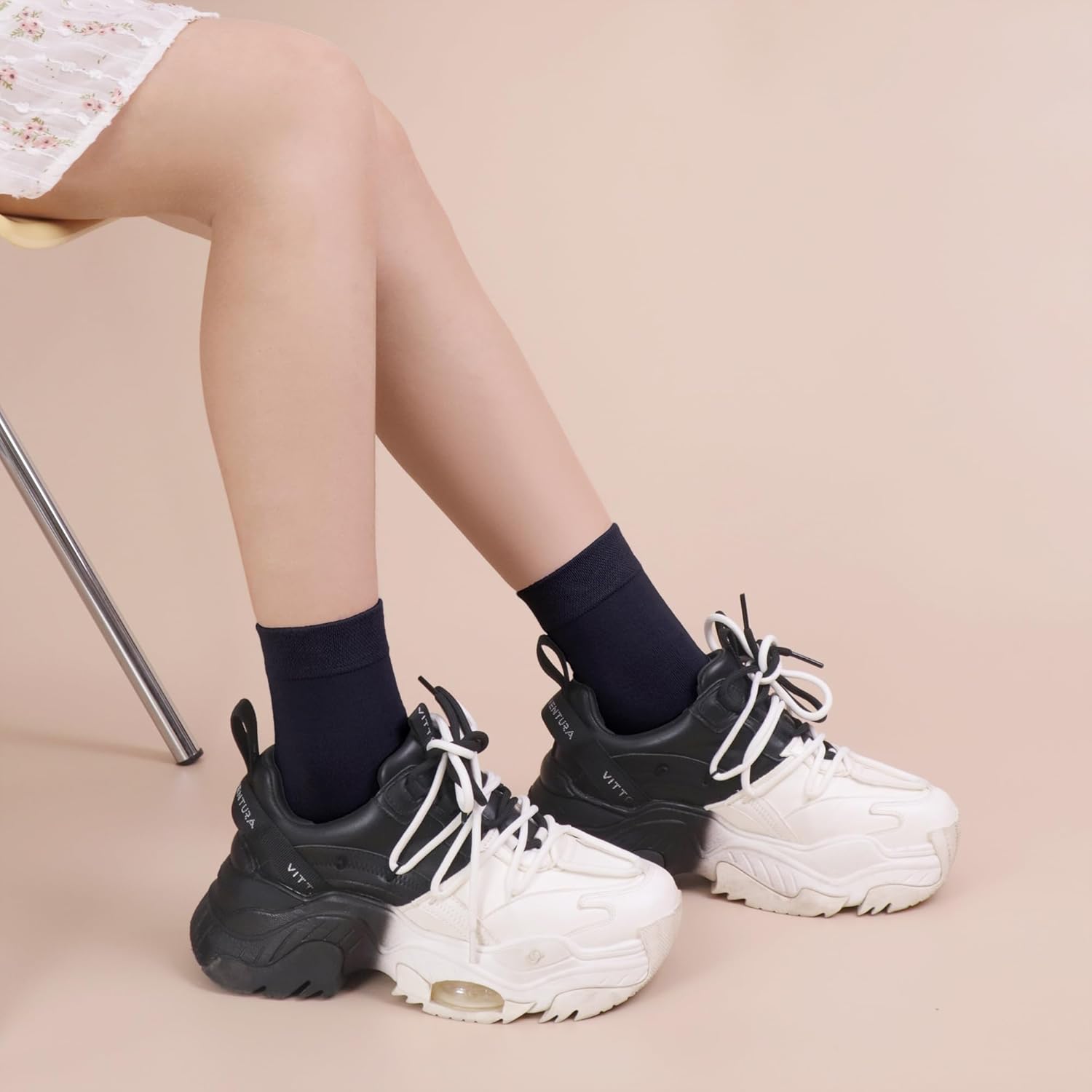 SERISIMPLE Women Thin Viscose Bamboo Socks Crew Lightweight Above Ankle Casual Dress Sock For Ladies Bootie Trouser 5 Pairs - Image 2