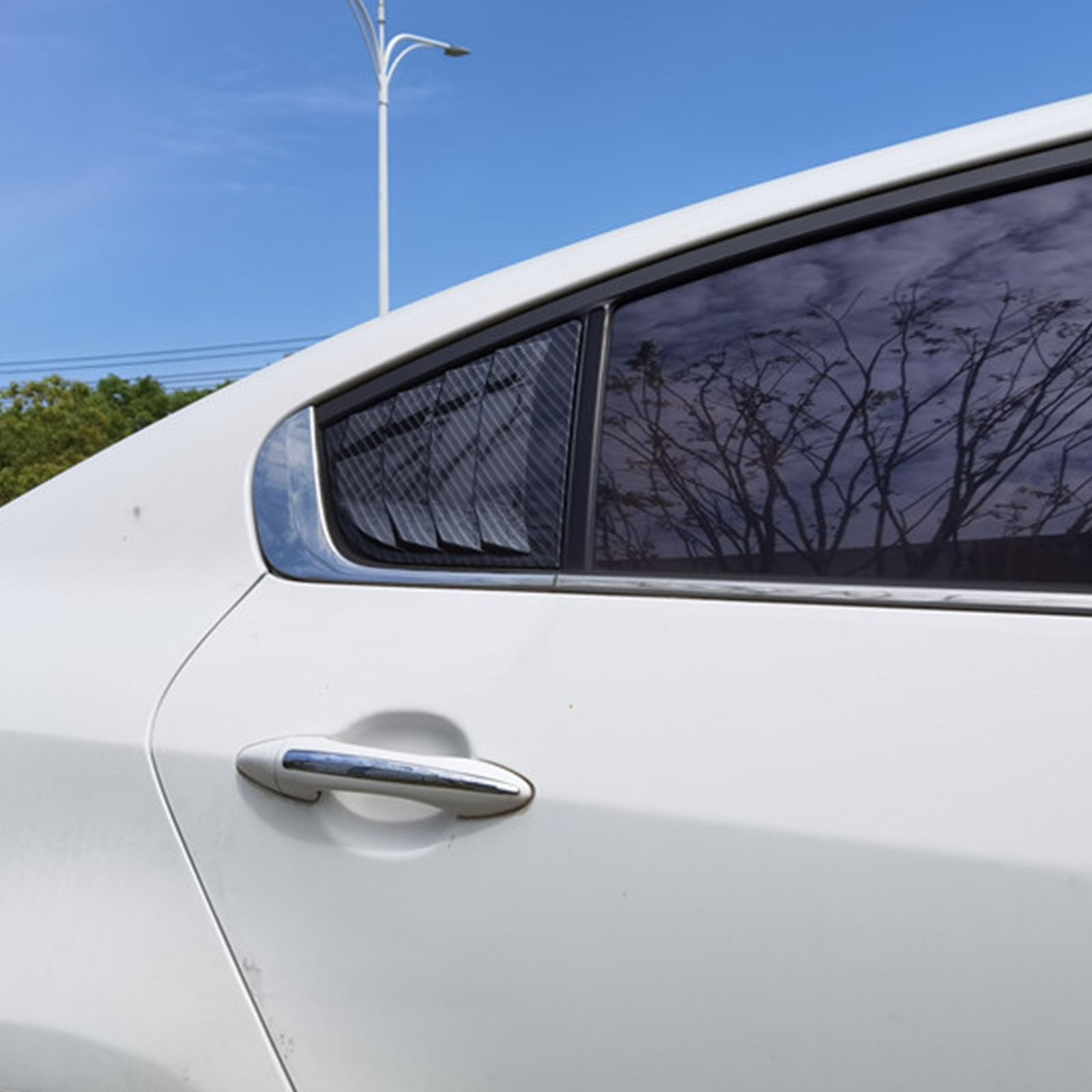 2 sztuki do KIA K3 2013-2018 Tylne okiennice samochodowe żaluzje boczne osłony, osłony, wykończenia, akcesoria zewnętrzne ABS, B Carbon Fiber Look