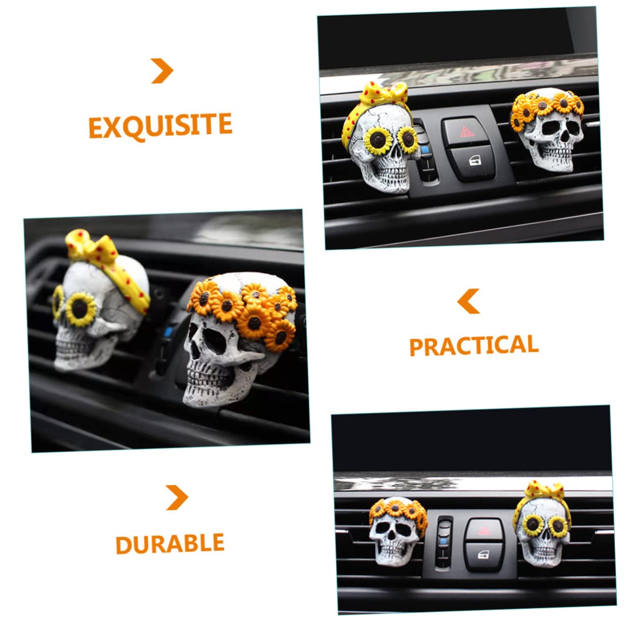 ULTECHNOVO 8stücke Auto Duftclip Skull Kreative Innenraumdekoration Für Langlebig Installieren Neutralisiert Schlechte Gerüche Sorgt Für Angenehme Frische Und Entspannt Beim Fahren