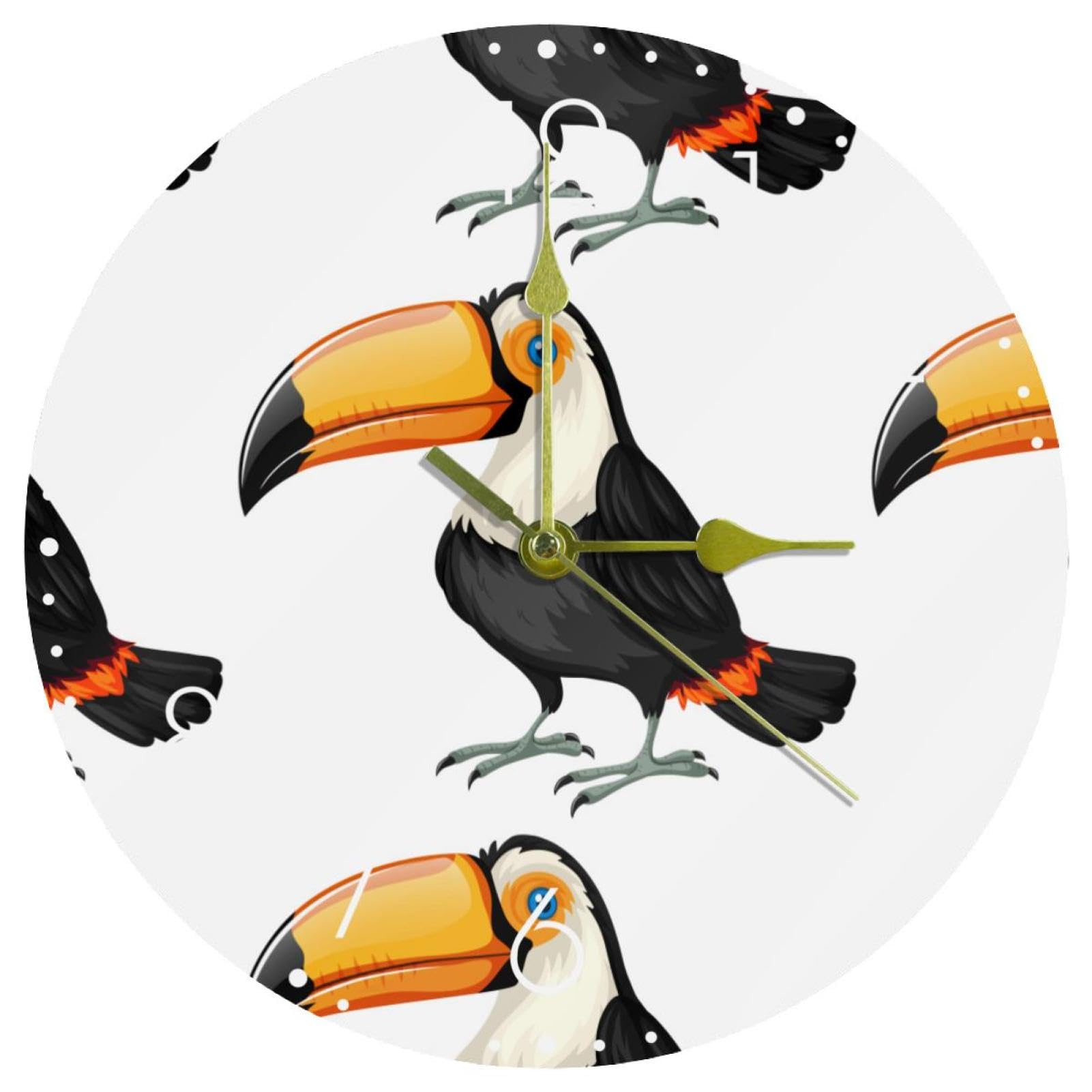 Horloge murale oiseau 25cm pour resoudre le bruit du tic-tac de nuit