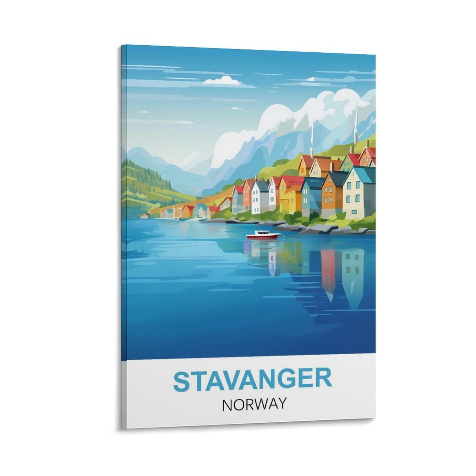 Whcheeh Frame-Style Stavanger Norway Vintage Travel Posters 08X12inch(20X30cm) Canvas Art Print Wall Art Decor Picture