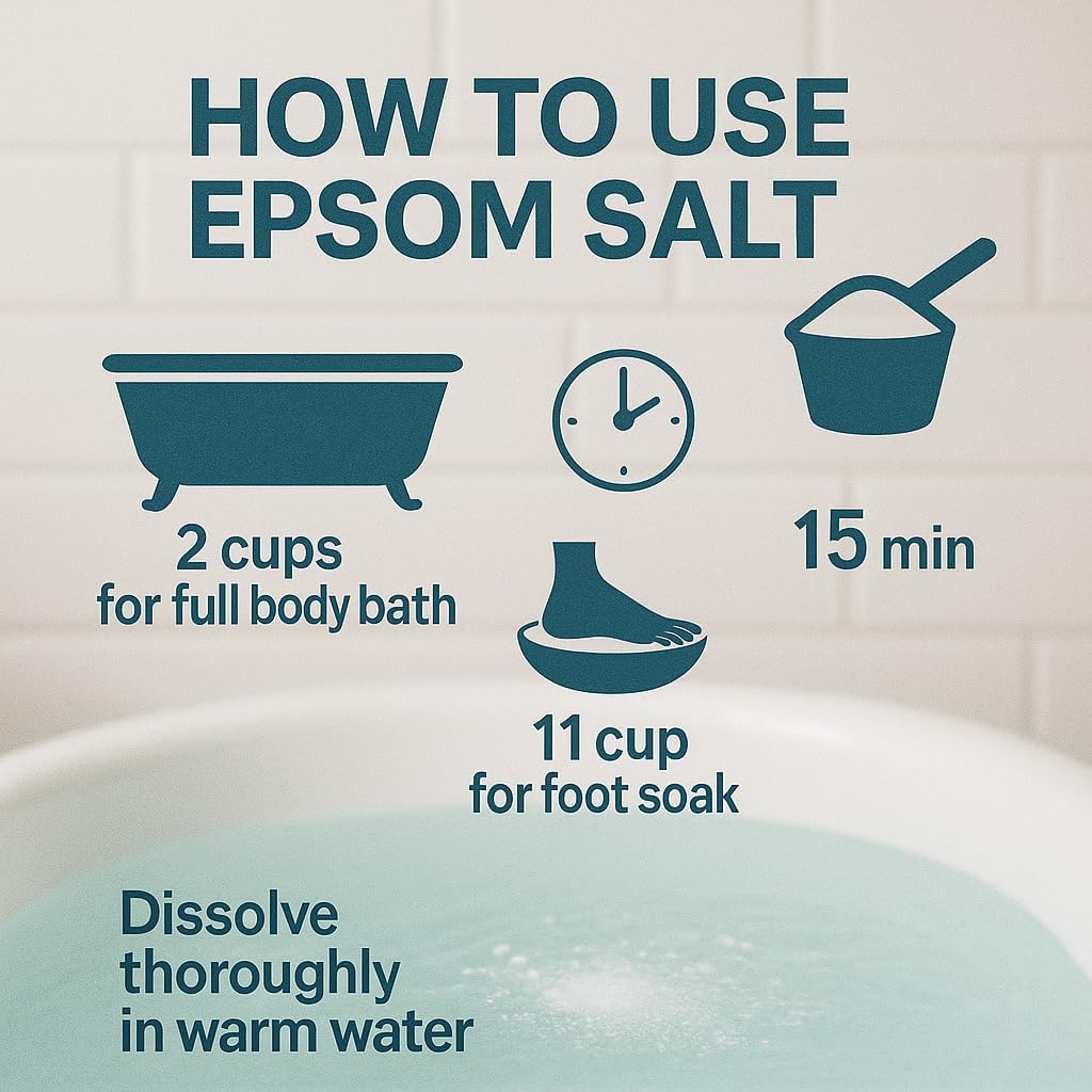 GiDeli Epsom - Sale da bagno da 5 kg di solfato di magnesio di grado farmaceutico in un secchio, 100% puro sale naturale, pediluvio, cura della pelle, bagno di relax (5000 g)
