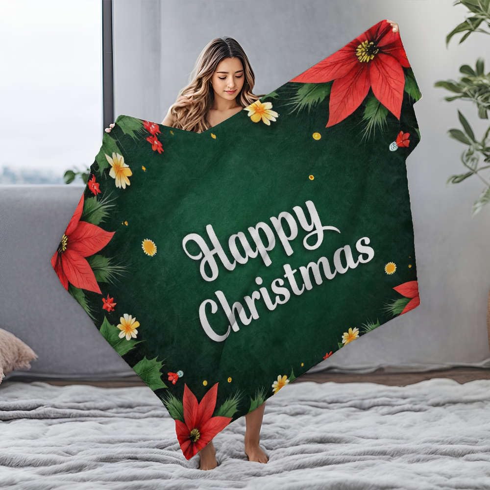 Couverture pour maman Happy Christmas idée cadeau lit et canapé