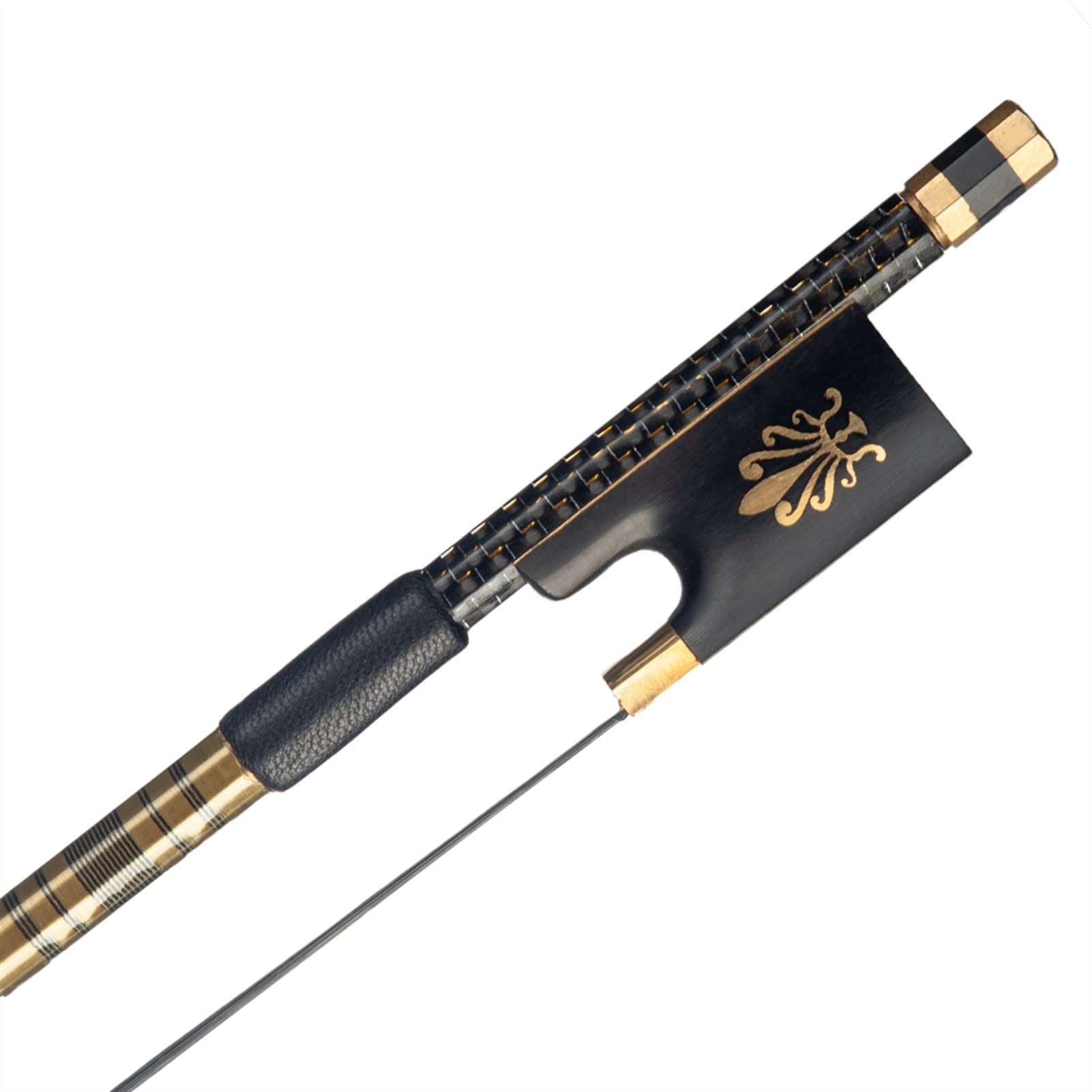 TSTSBraided Carbon Fiber Violin Bow 4/4 Mongolia Horsehair Abalon Shell Slide Ebony Frog Fast Response Full Size Violin Bow