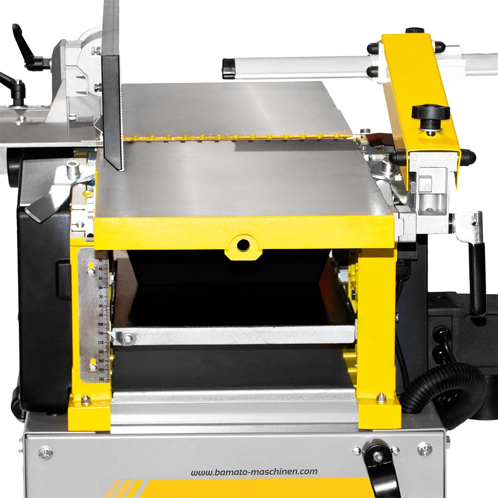 BAMATO Abricht- und Dickenhobelmaschine BHM-260 | 260mm Hobelbreite | 2200 Watt Motor | Stabiler Auf- und Abnahmetisch | Durchlasshöhe bis zu 160 mm |