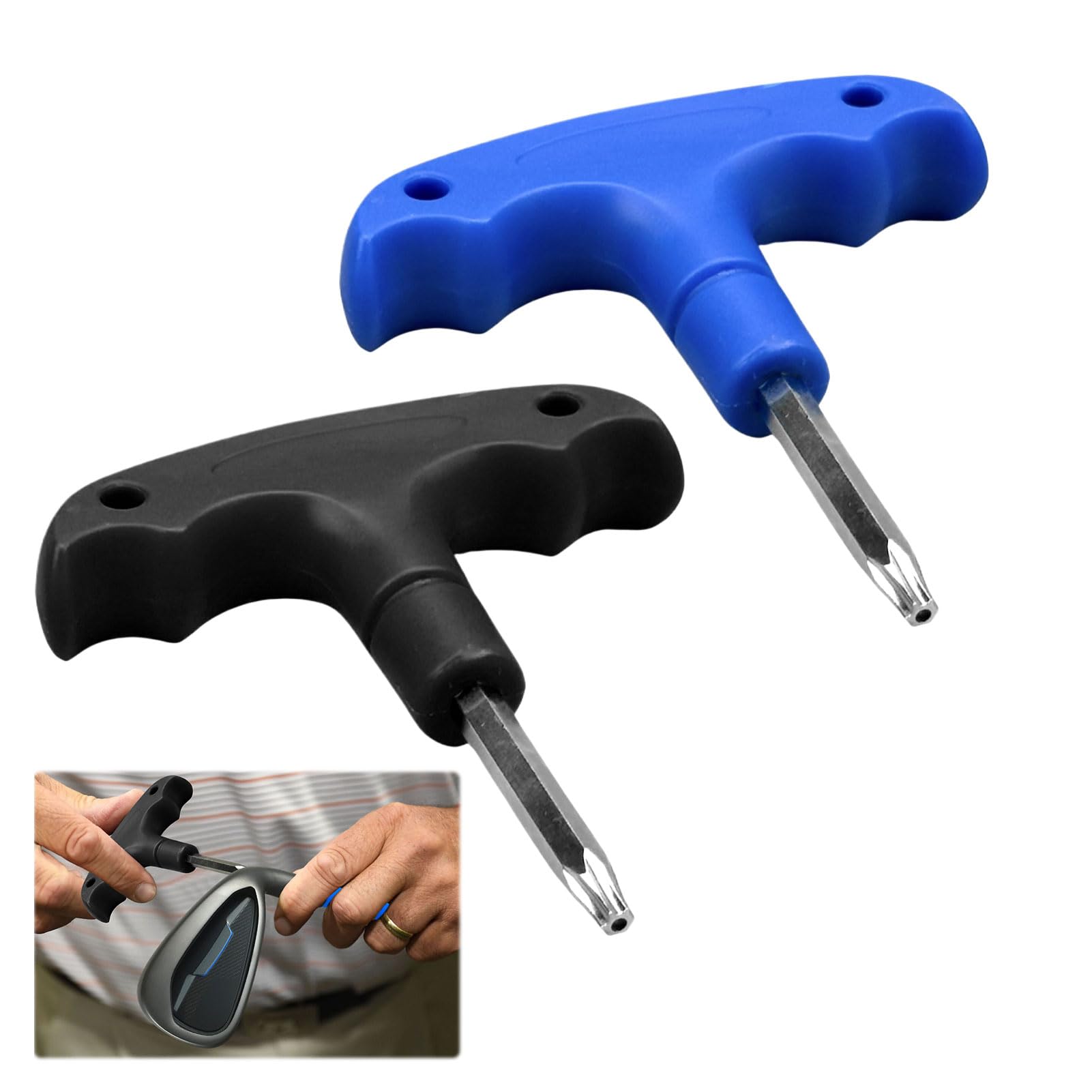 Eophmi Golf Driver Wrench Tool, 2PCS Callaway Driver Tool, Golf Wrench Tools with Plastic Handle, Golfs Torque Wrenches for Golfs Club, Drivers Shaft Adapter Torque Sleeve (Blue)