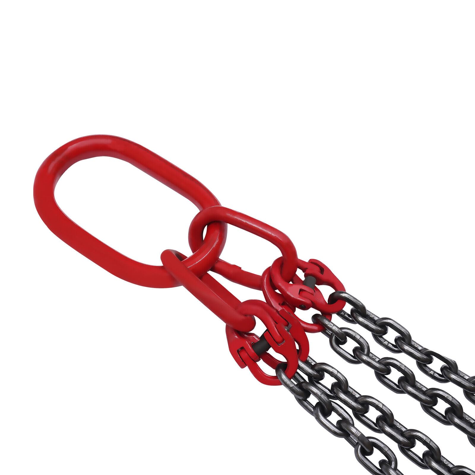 Cadena de 1,5 m, 5 t Wiefiche, cadena de top, cadena elevadora con cuatro patas, cadena de carga pesada, eslinga de elevación, transporte de cargas para puertos, construcción, minería, tubos de acero,