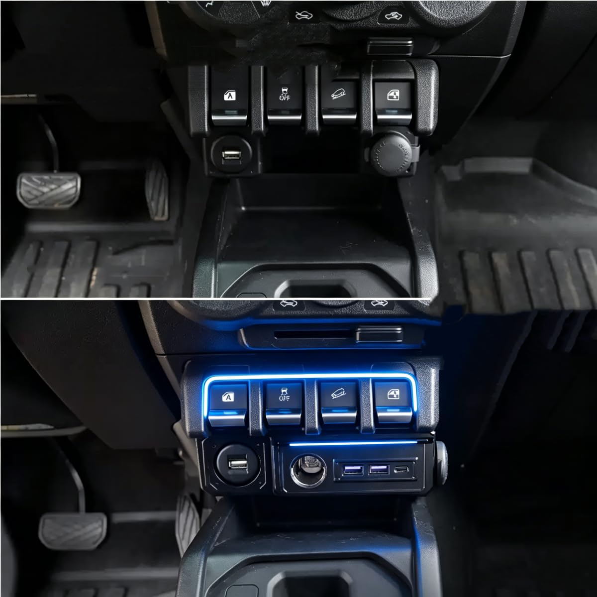 Panel Przedłużający ładowarkę Usb Do Deski Rozdzielczej Do Suzuki Jimny (3-Port–RHD null)