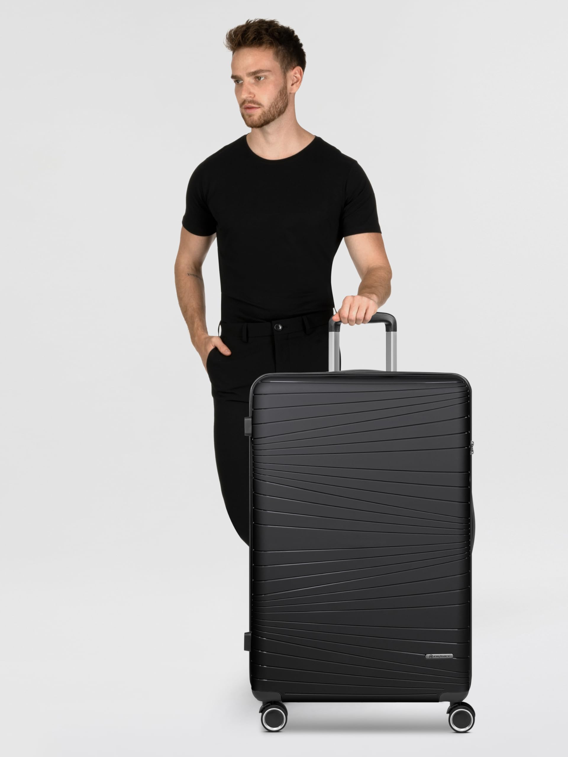 Franky Dallas 3.0 Hartschalen-Trolley mit 4 Rollen 75cm | Ausgestattet mit TSA-Schloss, Leicht | Carry on Luggage für Männer-Frauen - Ideal für Flug-Geschäftsreisen
