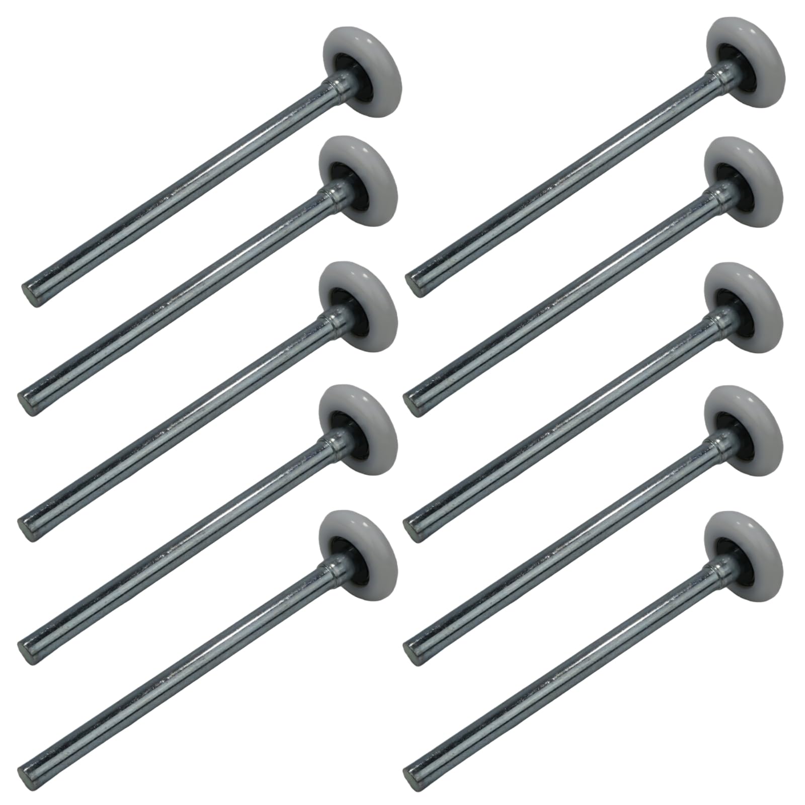 Ruedas de nailon para puerta de garaje de 5 cm con eje de 18 cm y rodamientos de bolas sellados por la tienda de ropa.