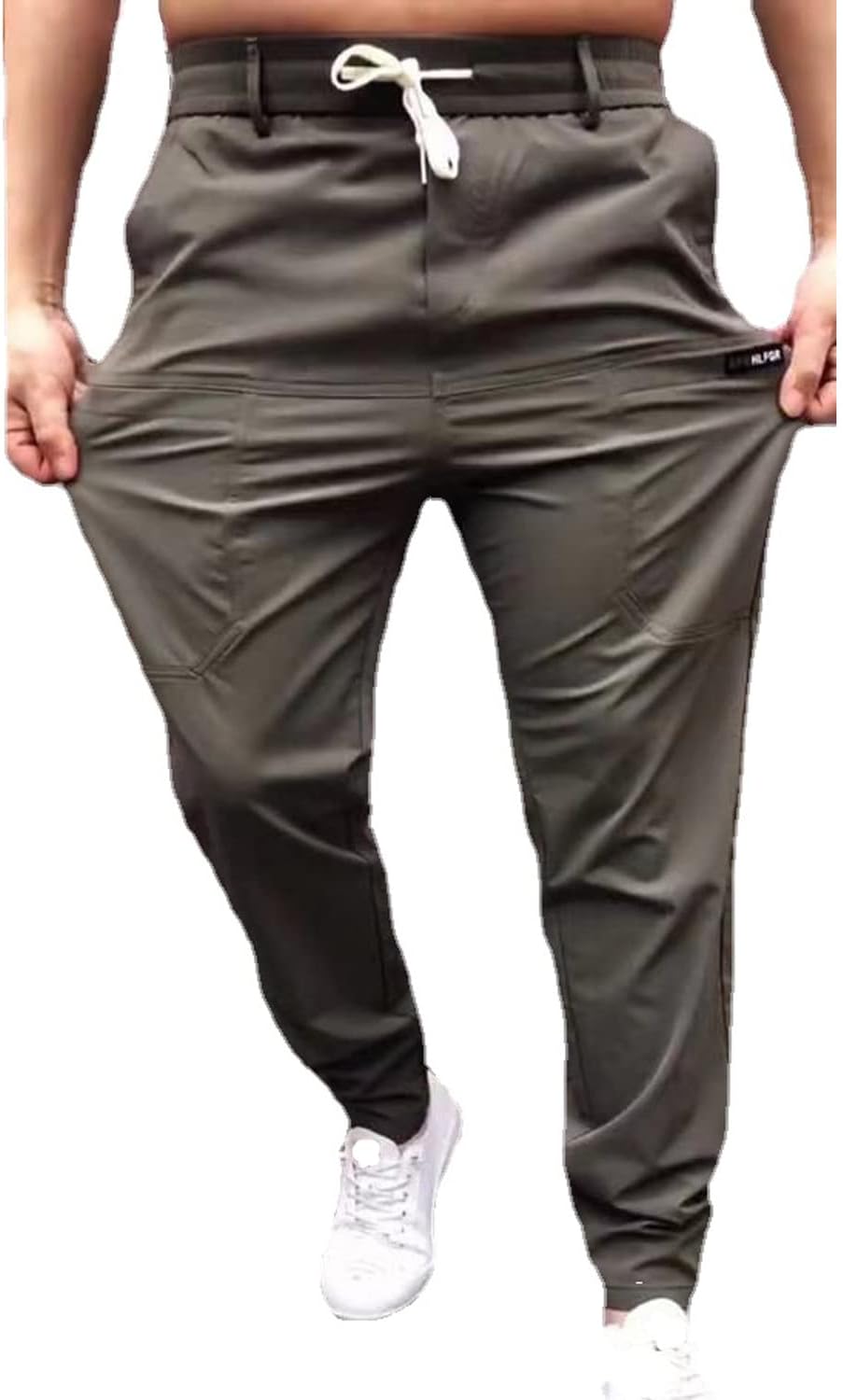 2023 New Men's High Stretch Multipocket Skinny Cargo Pants,Mens Casual