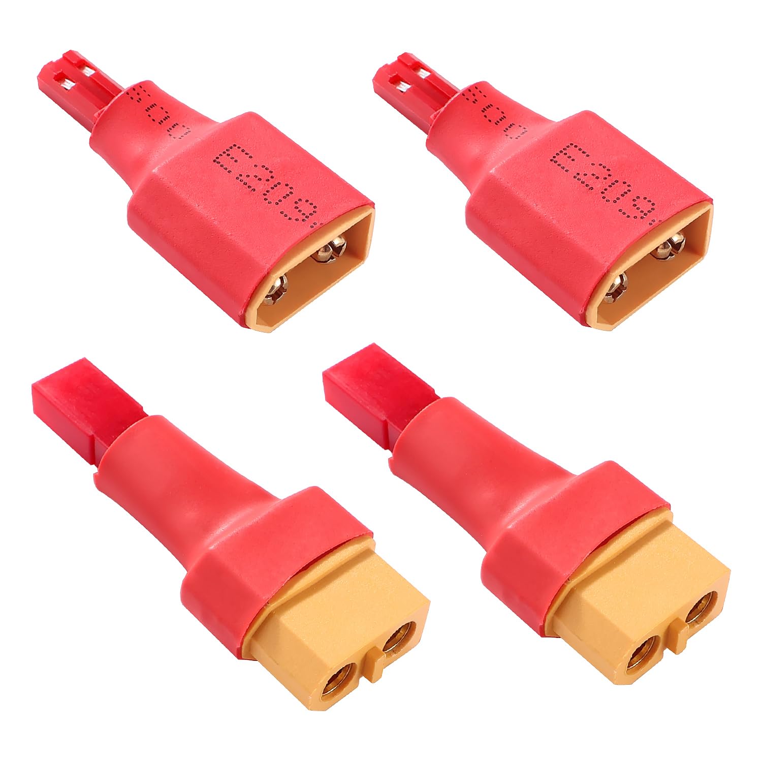 Lyeteung 4 PCS JST to XT60 Adapter, XT60 Male / Female to JST Male / Female Connector, for RC LiPo Battery