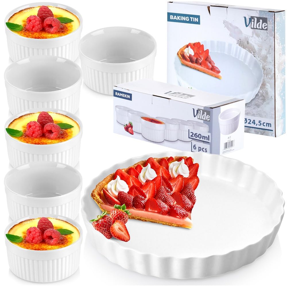 Vilde Lot de 6 moules à tarte en céramique