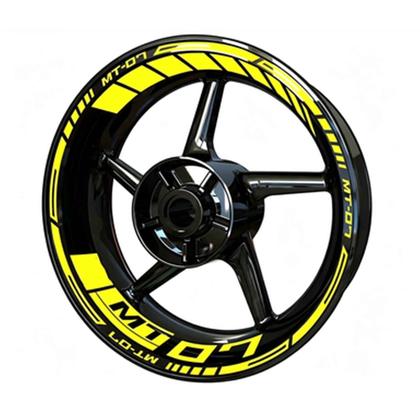Reflective Motorcycle Wheel Sticker Hub Decal Rim Stripe Tape for Yamaha MT-07 MT07 Motorbike(Color5)