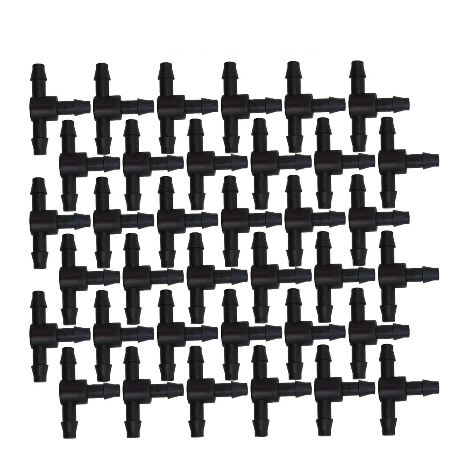 50 conectores en T de plástico púas 3 vías for tuberías riego 4/7 mm, acoplamientos manguera, microriego por goteo(1000PCS)