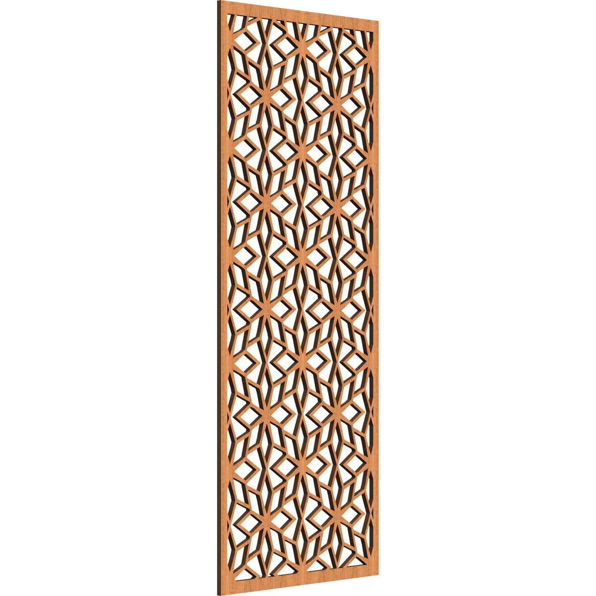 15 3/8"W x 39 3/8"H x 1/4"T Lake Decorative Fretwork Wood Wall Panels, Cherry