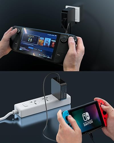 Miniatura 6 de Adaptador de corriente plegable PD de 65 W45 W, cargador rápido USB C para Steam DeckNintendo SwitchSteam Deck TV Dock