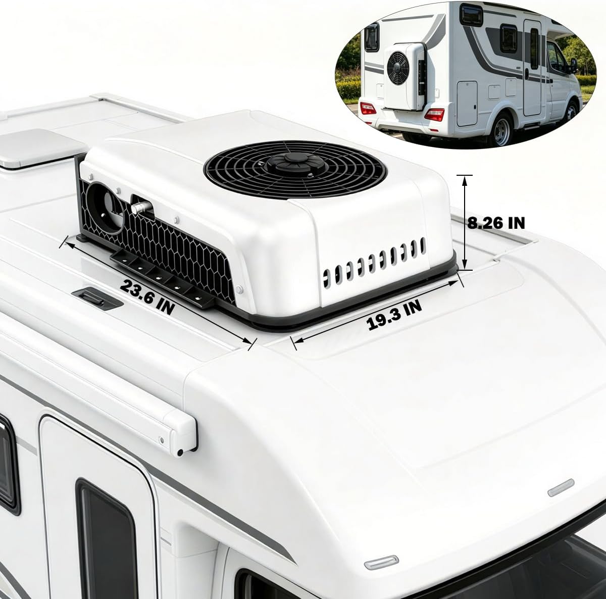 DC 12V RV AC Unit Air Conditioner Split AC Kit Fit for Semi Truck Motorhome Camper Cab Van Rv Fast Cooling Low power Draw