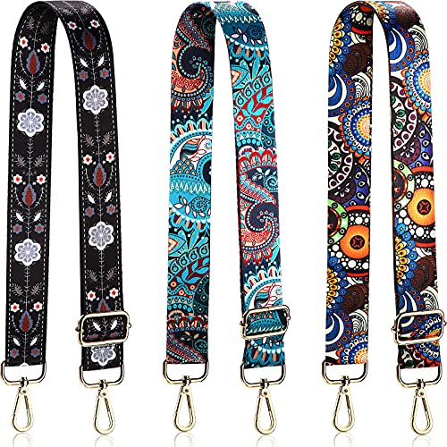Weewooday 3 Pieces Purse Straps Replacement Crossbody Straps Adjustable Handbag Shoulder Strap Guitar style Strap for Women