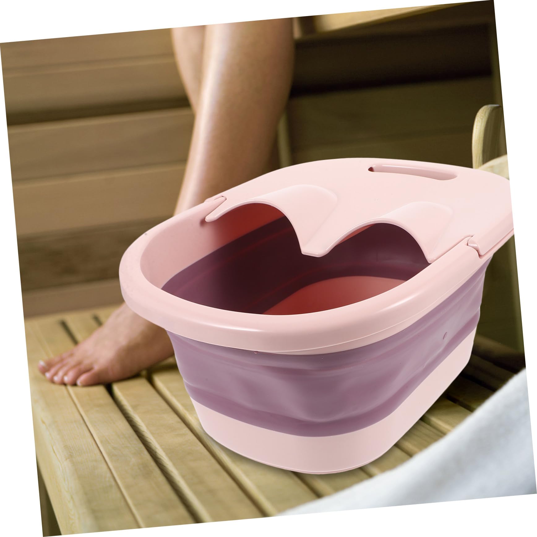 Beaupretty Klappbares Fußbad für Fußmassage aus Kunststoff und Silikon mit Faltbarem Design Komfortabler Eimer für Reisen und Familiengebrauch