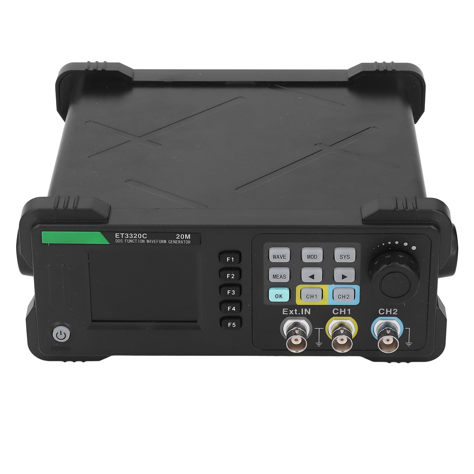 Luocute Generador de Funciones de 2 Canales, Generador de Forma de Onda Arbitraria de Tasa de Muestreo de 200Msa/S con Pantalla LCD de 3.5 Pulgadas (EU enchufe 110-240V)