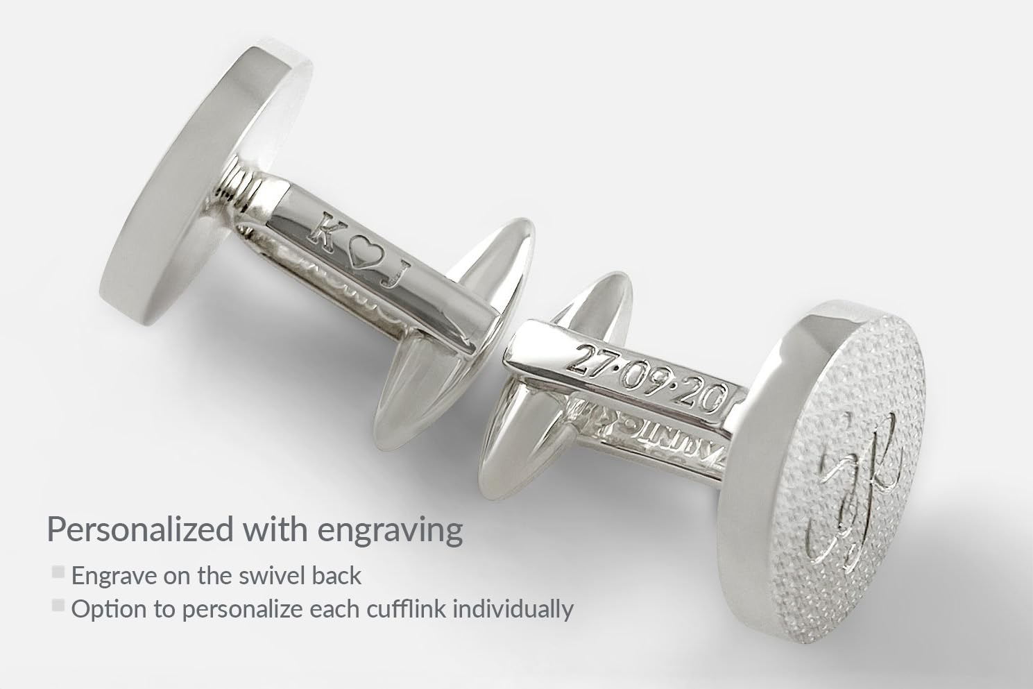 Sterling Silver Lion Cufflinks - Personalized and Engravable