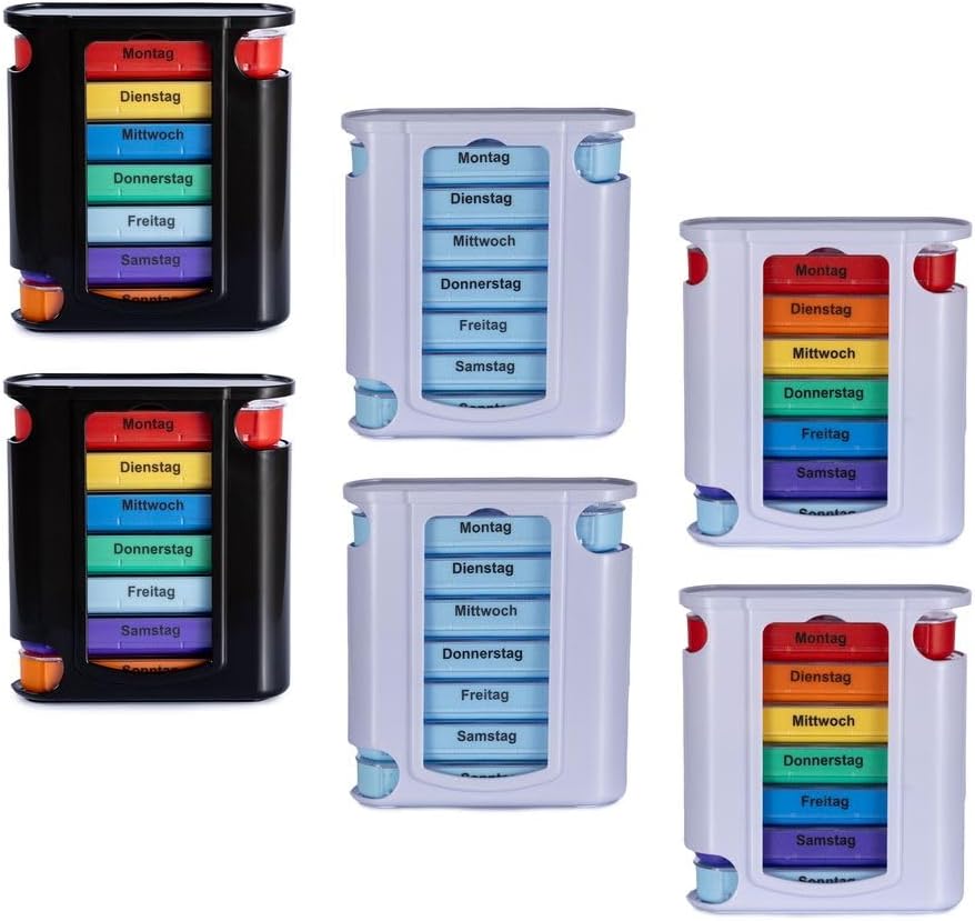 Laro Pill Box Mix 7 Days 4 Compartments per Day - Choice of 3/6/12/24/48/96 Pieces - Senior Friendly Quantity 3