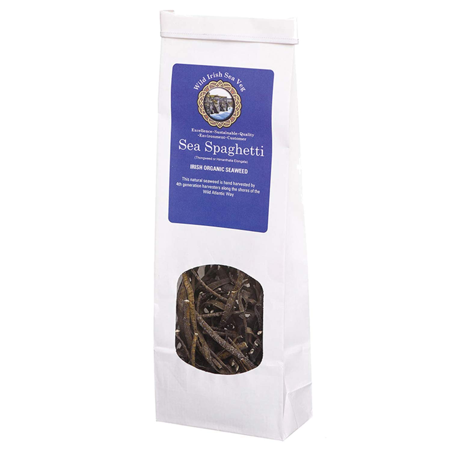 Pack of 5- Sea Spaghetti (Himanthalia elongata) 40 Gram Pack (1.41oz) Pack - Wild Irish Seaweed Hand