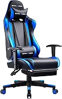 GTPLAYER Gaming Chair with Footrest, 3D Armrests, Recliner, Height Adjustable - Ergonomic Blue Office & Gaming Chair