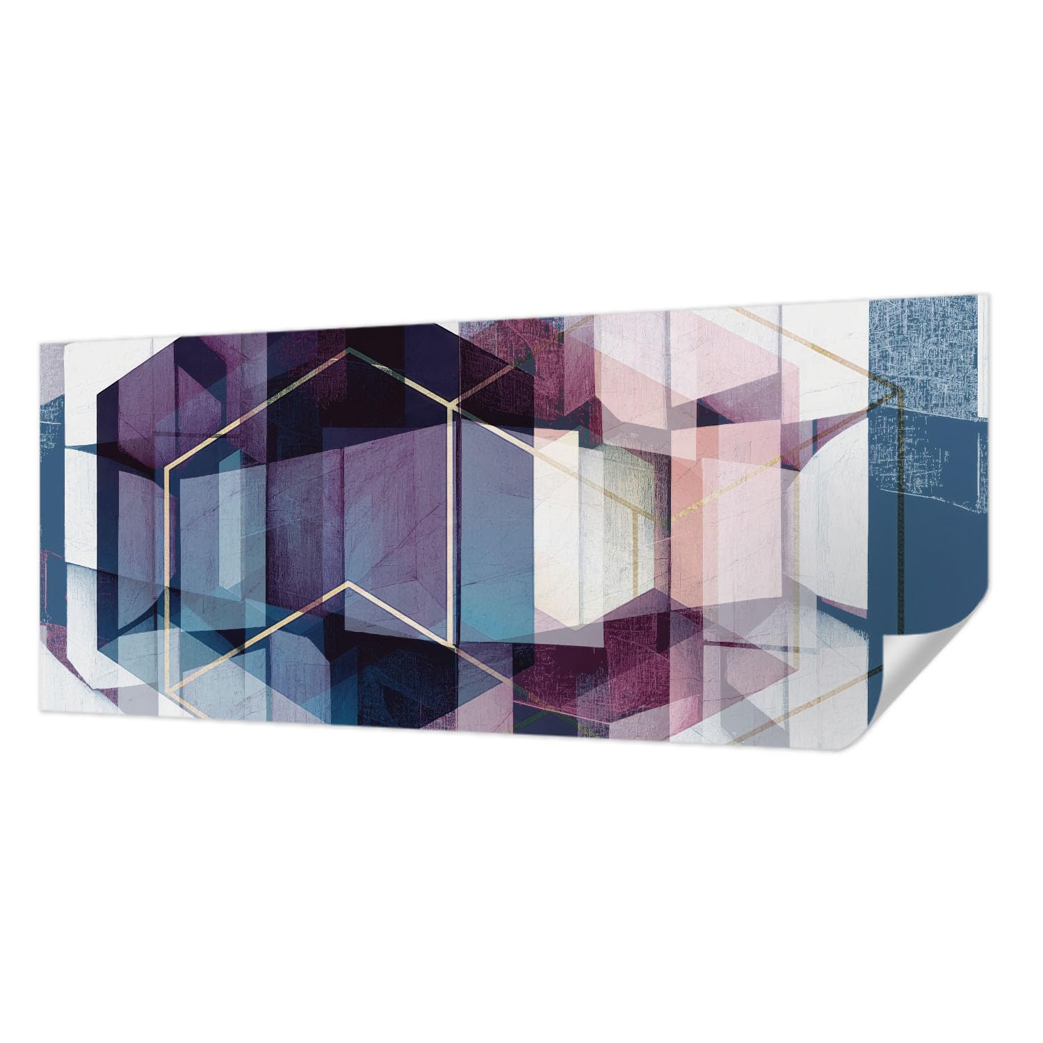 Papier peint panoramique cubes géométriques pour salon moderne