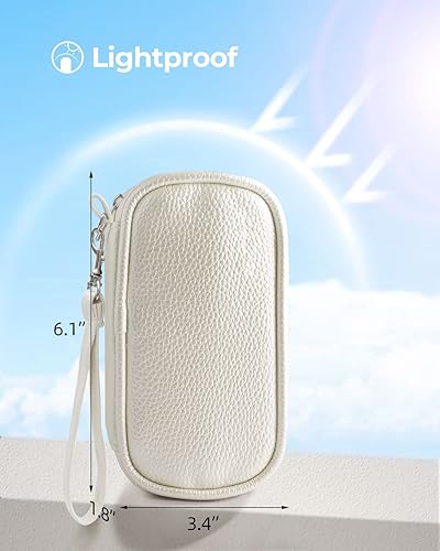 Miniatura 6 de Lindo organizador de píldoras 2 veces al día AMOOS de piel sintética para mujer pastillero semanal portátil para bolso con bolsa de almacenamiento