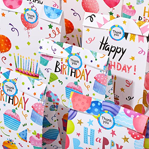 24 Pieces Birthday Gift Bag Birthday Party Favor Gift Bags Goodie Bags With Seal Stickers For Kids Birthday Party Candy Bags Party Supplies #TOP4