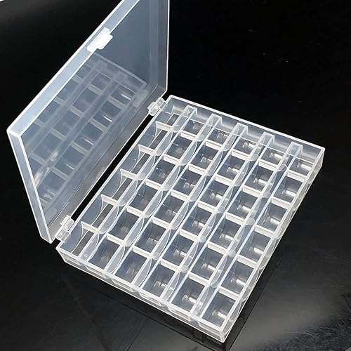 Miniatura 8 de Fbshicung Estuche de bobina, caja vacía de 36 ranuras, organizador de plástico para máquina de coser (paquete de 2)