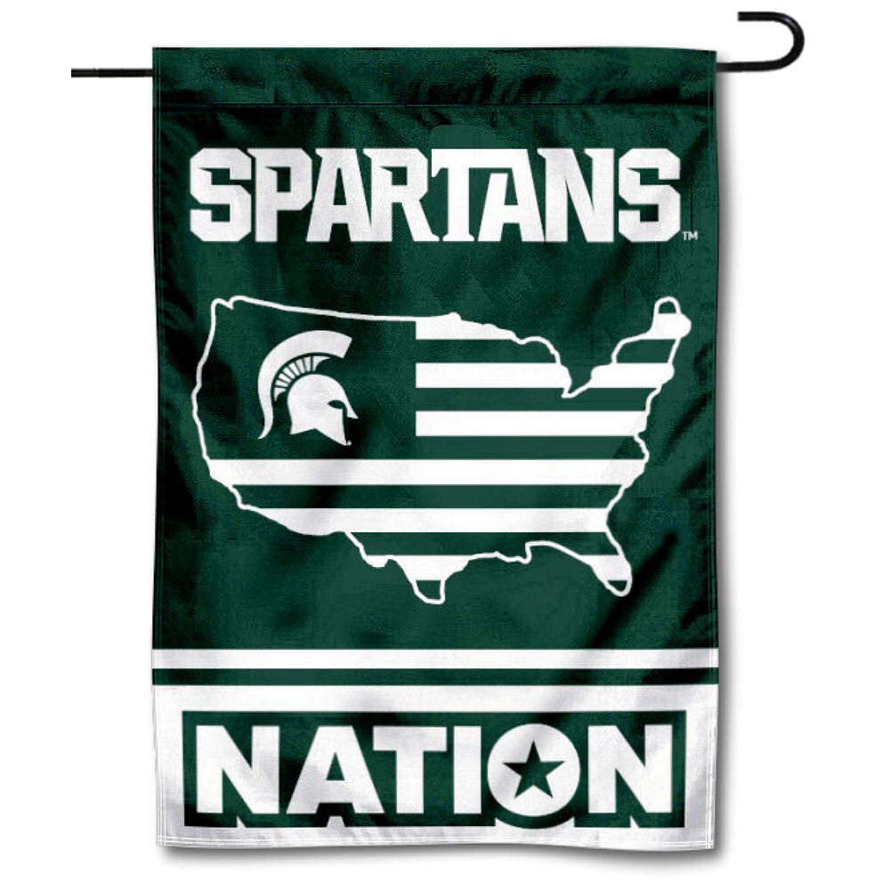 College Flags & Banners Co. Michigan State Spartans Garden Flag with USA Stars and Stripes Nation