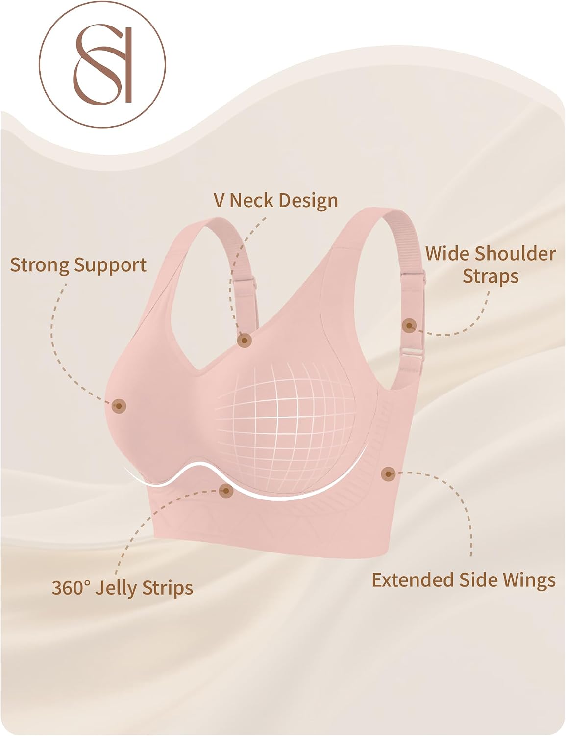 Soft Intention Wireless Jelly Bra for Women Push Up Seamless Back Fat Smoothing T-Shirt Bra Full Coverage Corset Plus Size image 4