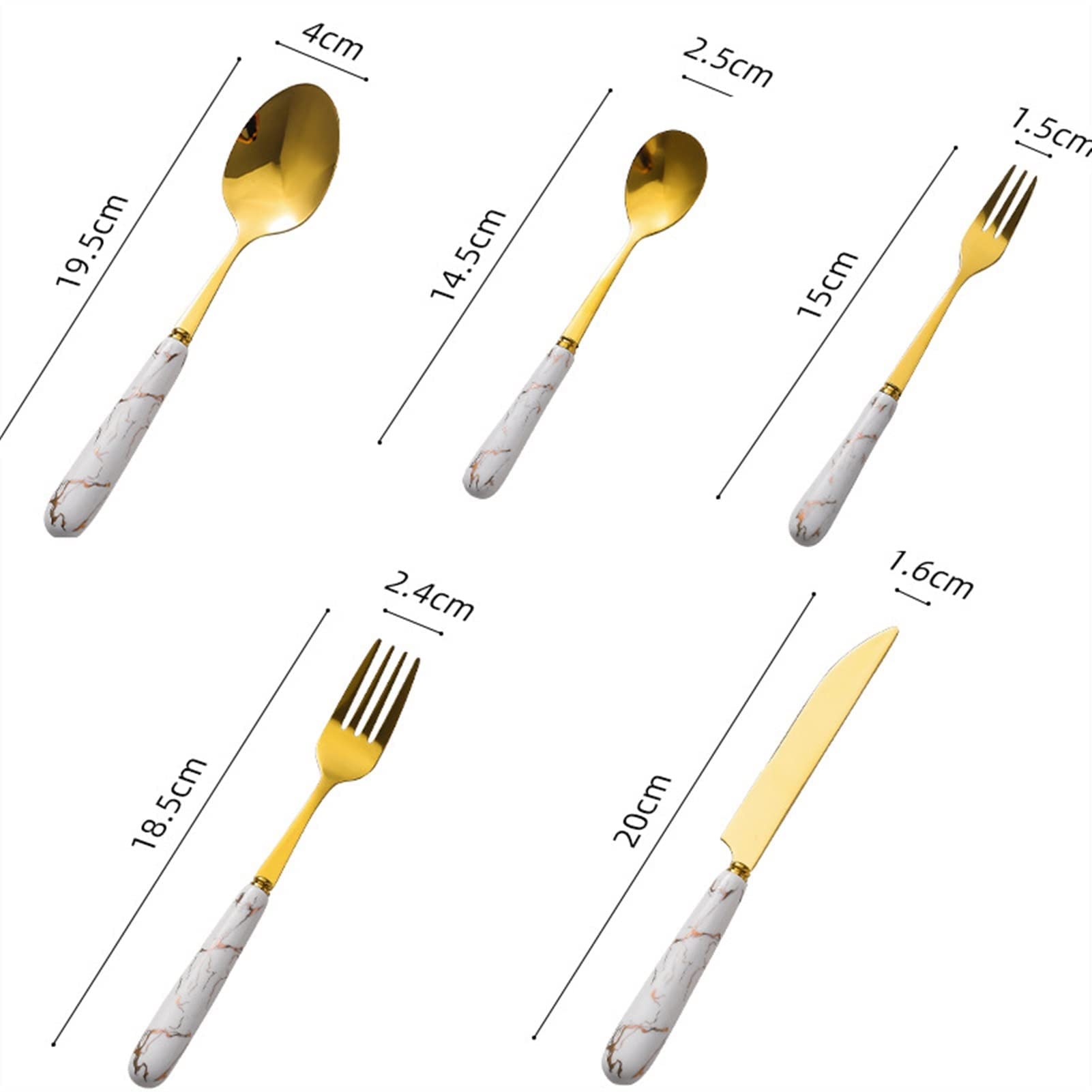 Amazon｜食器セット金食器セットセラミックハンドルフォークスプーン