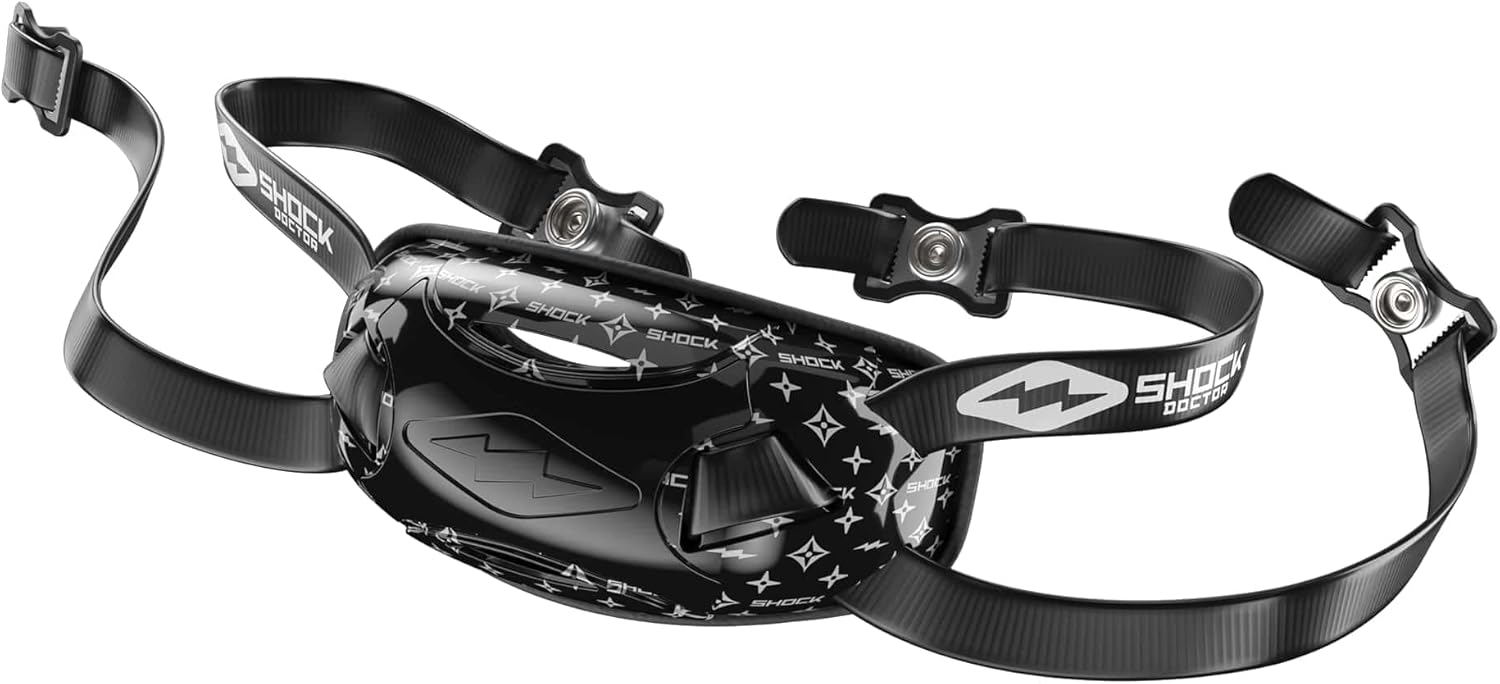Shock Doctor Football Helmet Chin Strap, Adjustable Straps, Youth & Adult Youth Black Lux