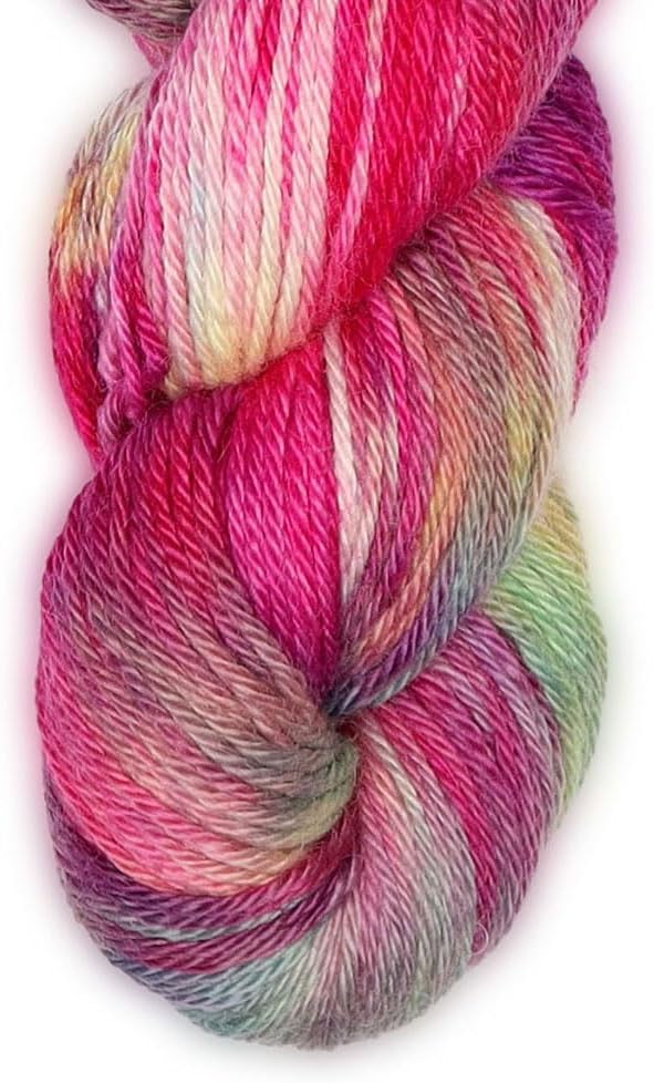 100% Baby Alpaca Yarn Wool 100g Hank DK Weight Hand Dyed Made in Peru - Heavenly Soft and Perfect for Knitting and Crocheting (Tropical Carnival, DK Hand Dyed - 100g Hank)