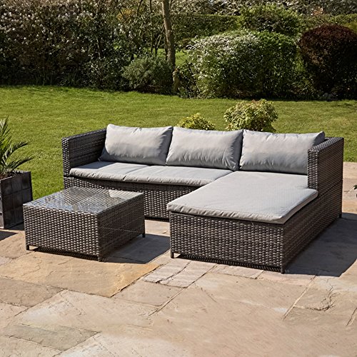 Kingfisher RSET1 KD Rattan Sofa Set - Grey (3-Piece)