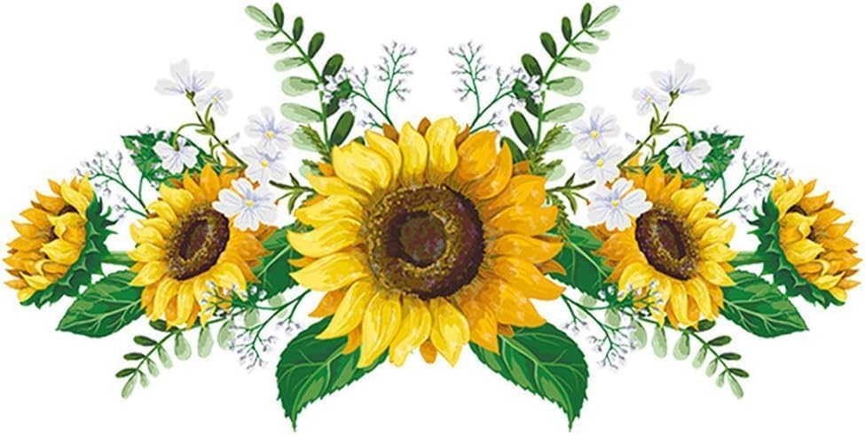Sunflower Wall Stickers Peel and Stick Yellow Sunflower Wall Decor,Removable Waterproof Wall Decals for Living Room Bath Paint, Wall Treatments and Supplies Wall Stickers