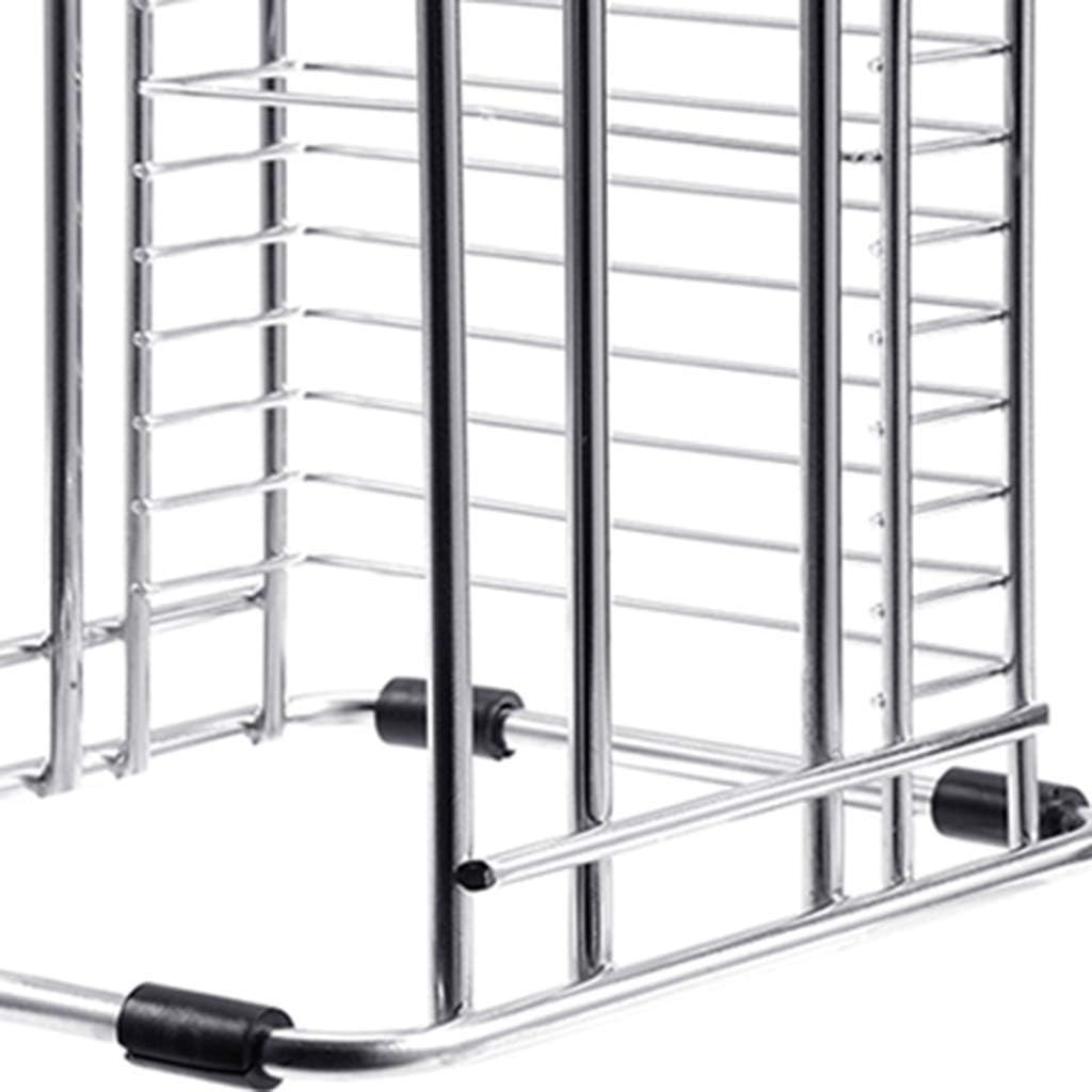 Knife Block Storage Stand Kitchen,Only Selling Cutter Holder,Art Stainless Steel Cutting Board Organizer Silver