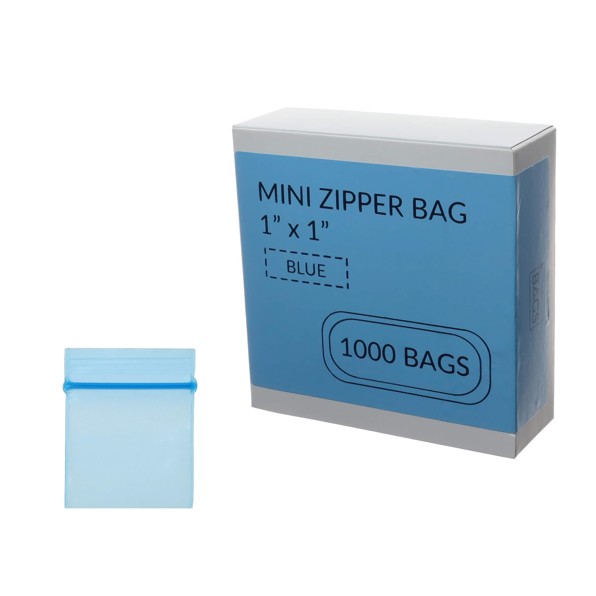 Photo 1 of 1000 Pcs Small Plastic Bags, Blue 1"x1" Mini Reusable Plastic Zip Bags For Jewelry, Storage, Button, Screws