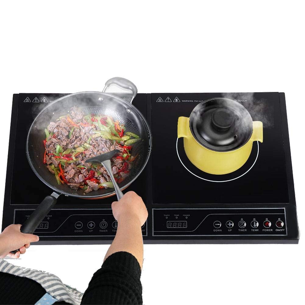 [Xmas Present]Induction Cooker, 2000W Home Kitchen Electric Double Induction Cooktop Touchpad Induct