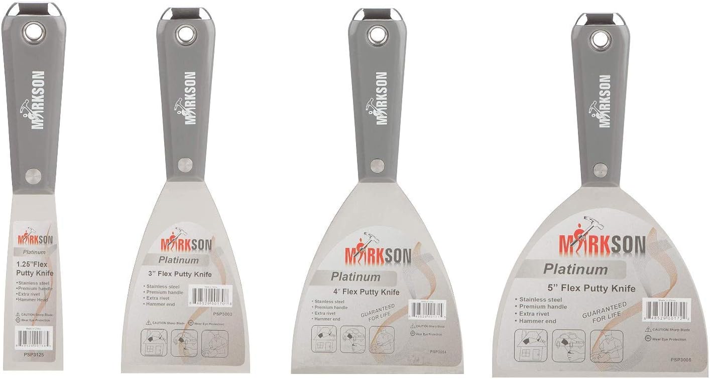 MARKSONPutty Knife Set Stainless Steel Made 4-piece 1.5",3",4", 5"