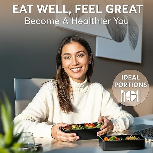 Miniatura 2 de Umami - Lonchera bento con utensilios para adultos, lonchera grande de 40oz, lonchera todo en uno para comidas preparadas, a prueba de fugas, para