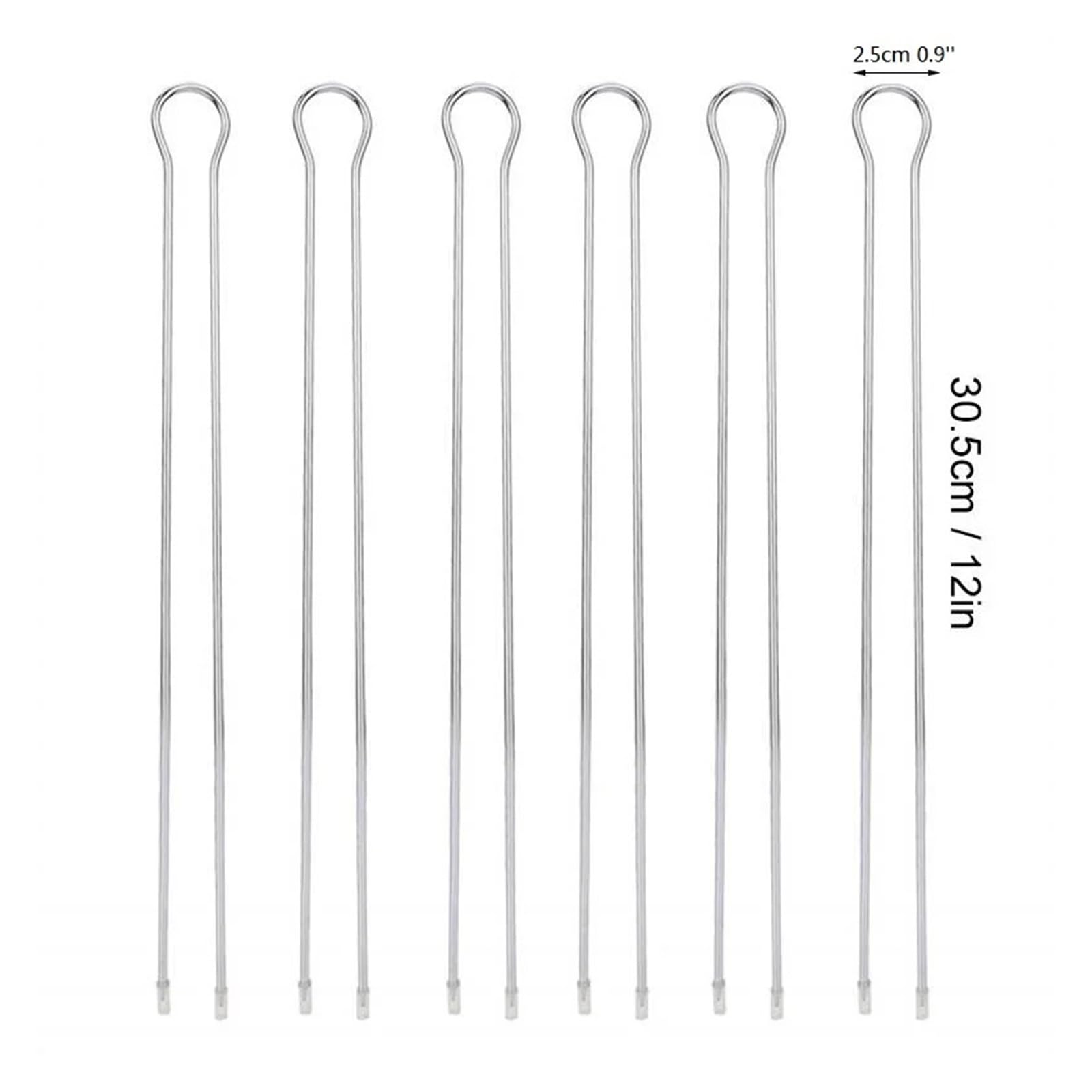 6/10/12 pezzi U doppio barbecue grill spiedo set spiedini di kebab in acciaio inossidabile bastoncini for grigliate in metallo campeggio da picnic(12 Pieces)